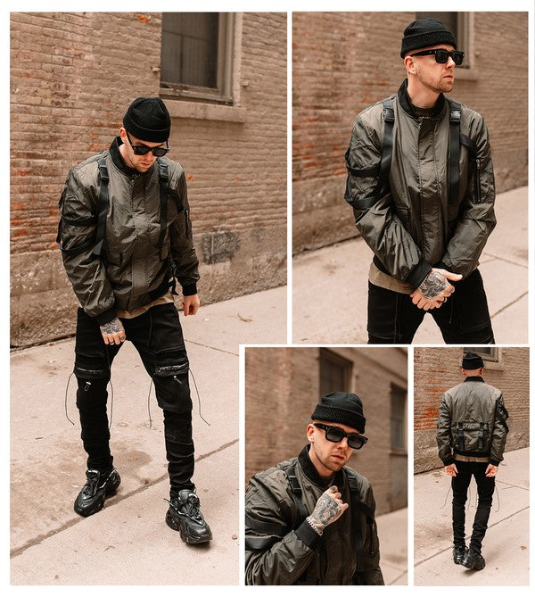 Mens utility strap jacket
