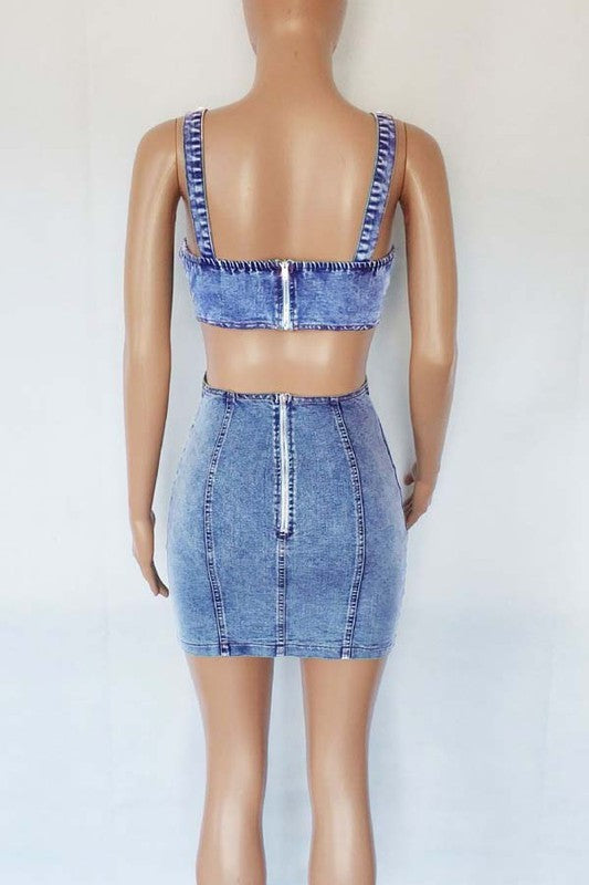 WOMEN FASHION DENIM DRESS