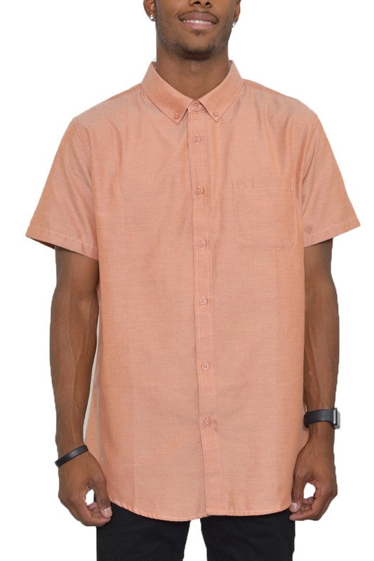 Men's Casual Short Sleeve Solid Shirts