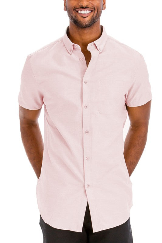 Men's Casual Short Sleeve Solid Shirts