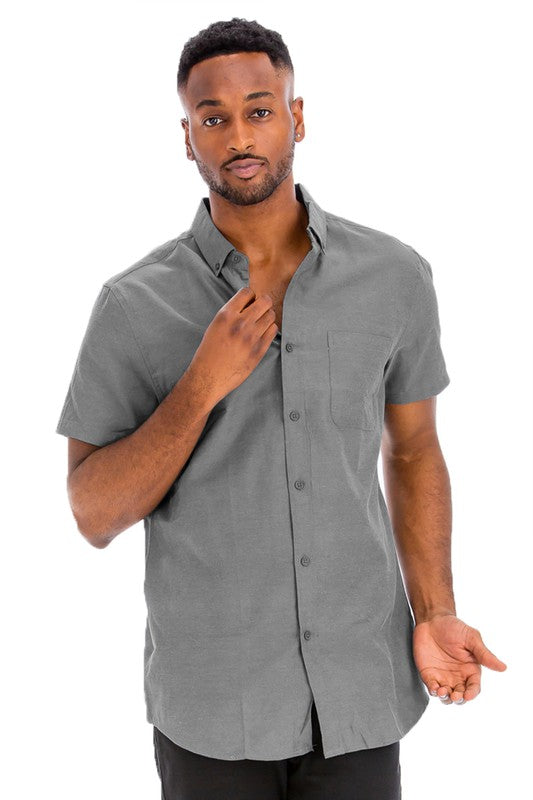 Men's Casual Short Sleeve Solid Shirts