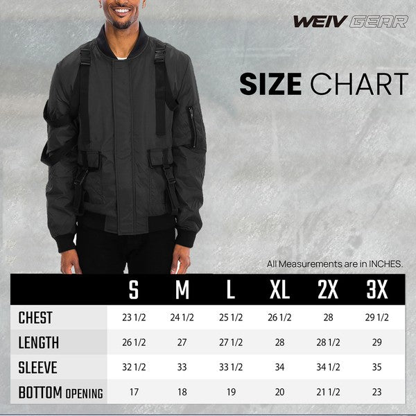 Mens utility strap jacket